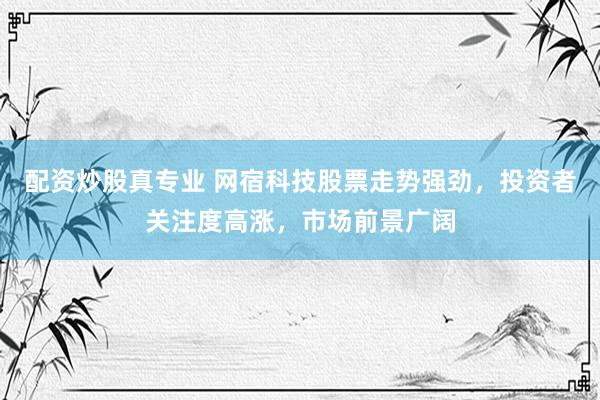 配资炒股真专业 网宿科技股票走势强劲，投资者关注度高涨，市场前景广阔