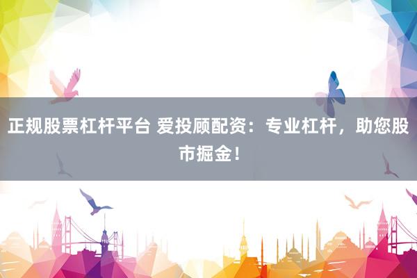 正规股票杠杆平台 爱投顾配资：专业杠杆，助您股市掘金！