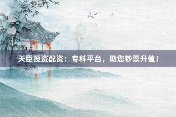 天臣投资配资：专科平台，助您钞票升值！