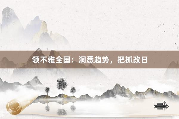领不雅全国：洞悉趋势，把抓改日