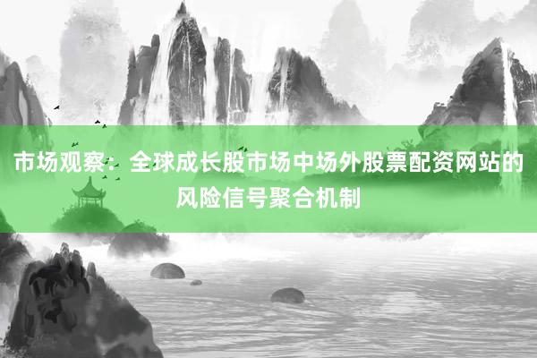 市场观察：全球成长股市场中场外股票配资网站的风险信号聚合机制