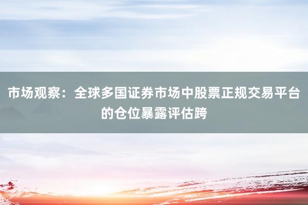 市场观察：全球多国证券市场中股票正规交易平台的仓位暴露评估跨