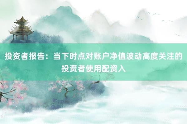 投资者报告：当下时点对账户净值波动高度关注的投资者使用配资入