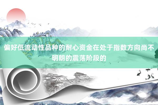 偏好低流动性品种的耐心资金在处于指数方向尚不明朗的震荡阶段的