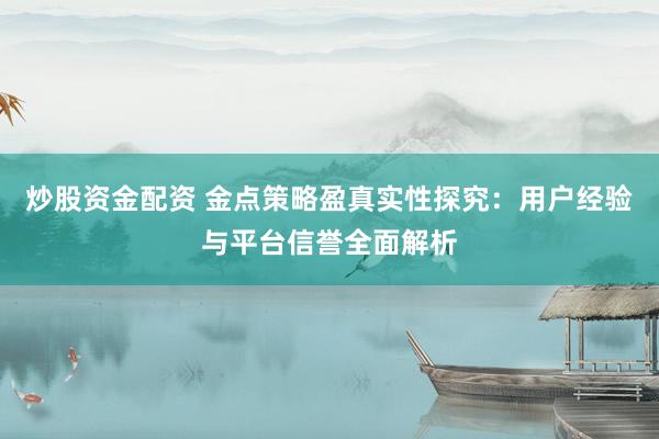 炒股资金配资 金点策略盈真实性探究：用户经验与平台信誉全面解析